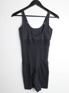 SPANX Sculpt OnCore Open-Bust Mid-Thigh Bodysuit Smooth Black Size Large